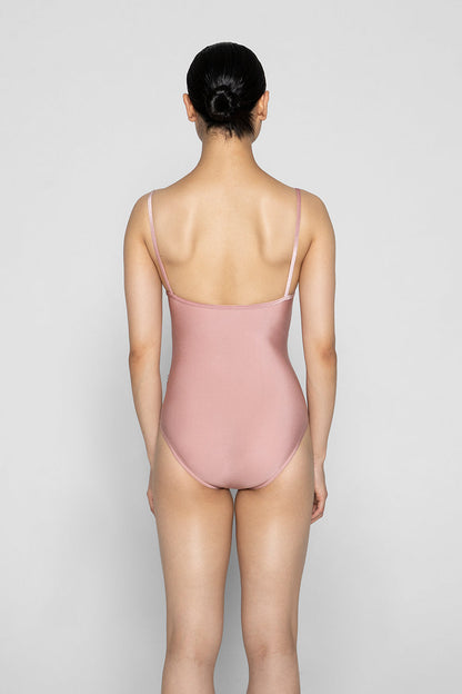 Kathy leotard in N-Antique Rose body color, V-Dreamy trim color with Mesh White overlay