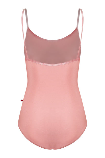 Kathy leotard in N-Antique Rose body color, V-Dreamy trim color with Mesh White overlay