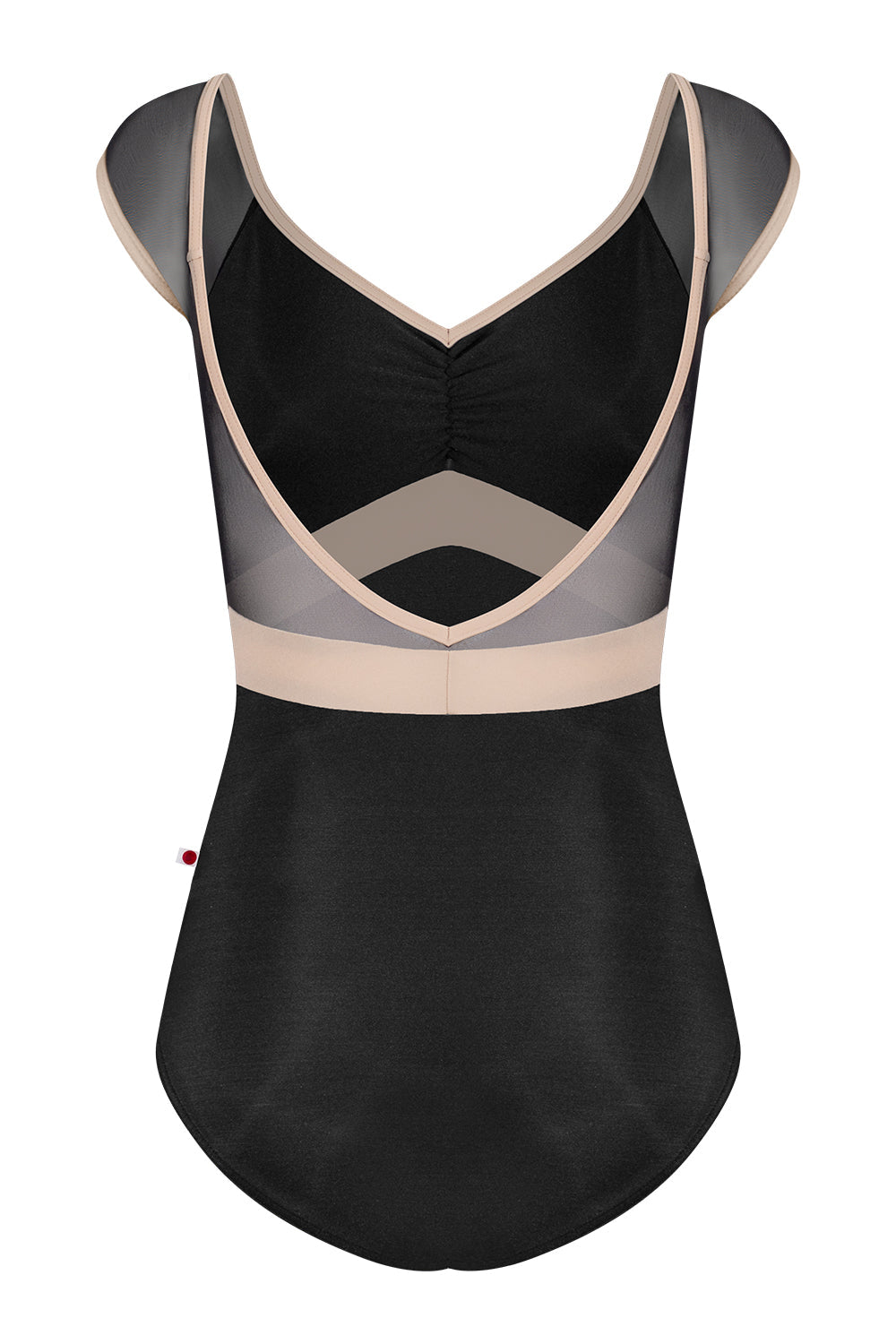 Elli Variation 1 leotard in N-Black body & top color with Mesh Black sleeves and T-Mosaic trim & middle band color