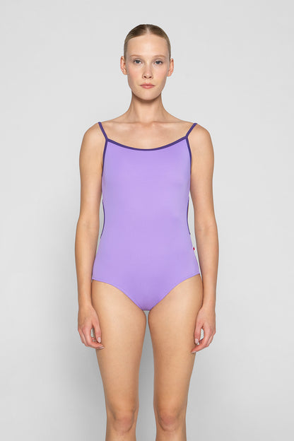 Kiki leotard in T-Iris body color with T-Myth trim color