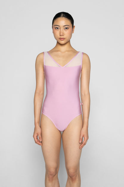 Masha leotard in N-Confetti body color with Mesh White top color and N-Confetti trim color