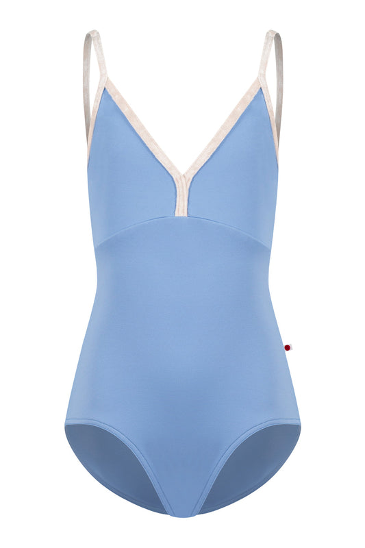 Kids Daria leotard in T-Paradise body & top color with CV-Misty Rose trim color