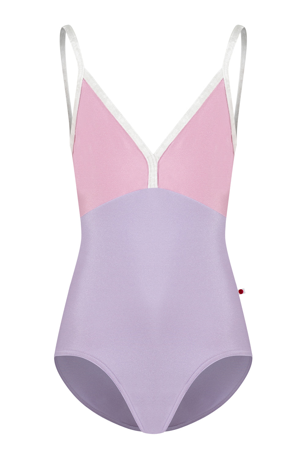 Kids Daria leotard in N-Poem body color with N-Confetti top color and CV-White trim color