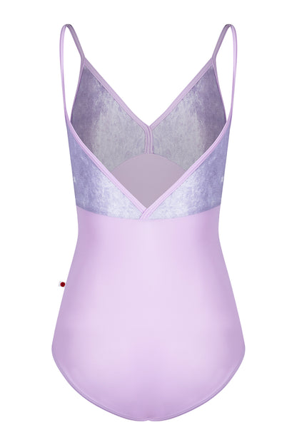 Daria leotard in T-Ribbon body & trim color with CV-Angelic top color