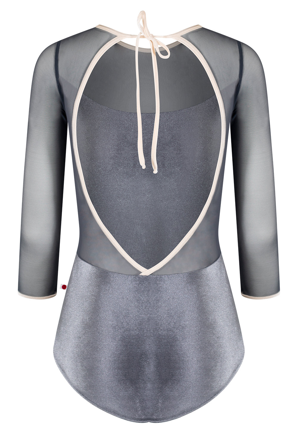 Olivia leotard in V-Steel body color with Mesh Titanium top color & 3Q sleeves and V-Buttermilk trim color
