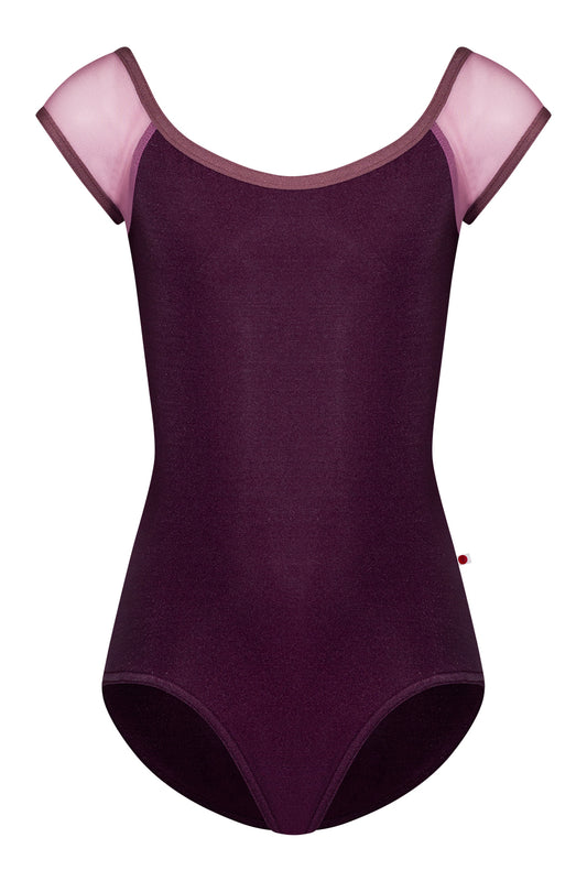 Kids Wendy leotard in N-Opera body color with Mesh Sonata top color and N-Phoenix trim color