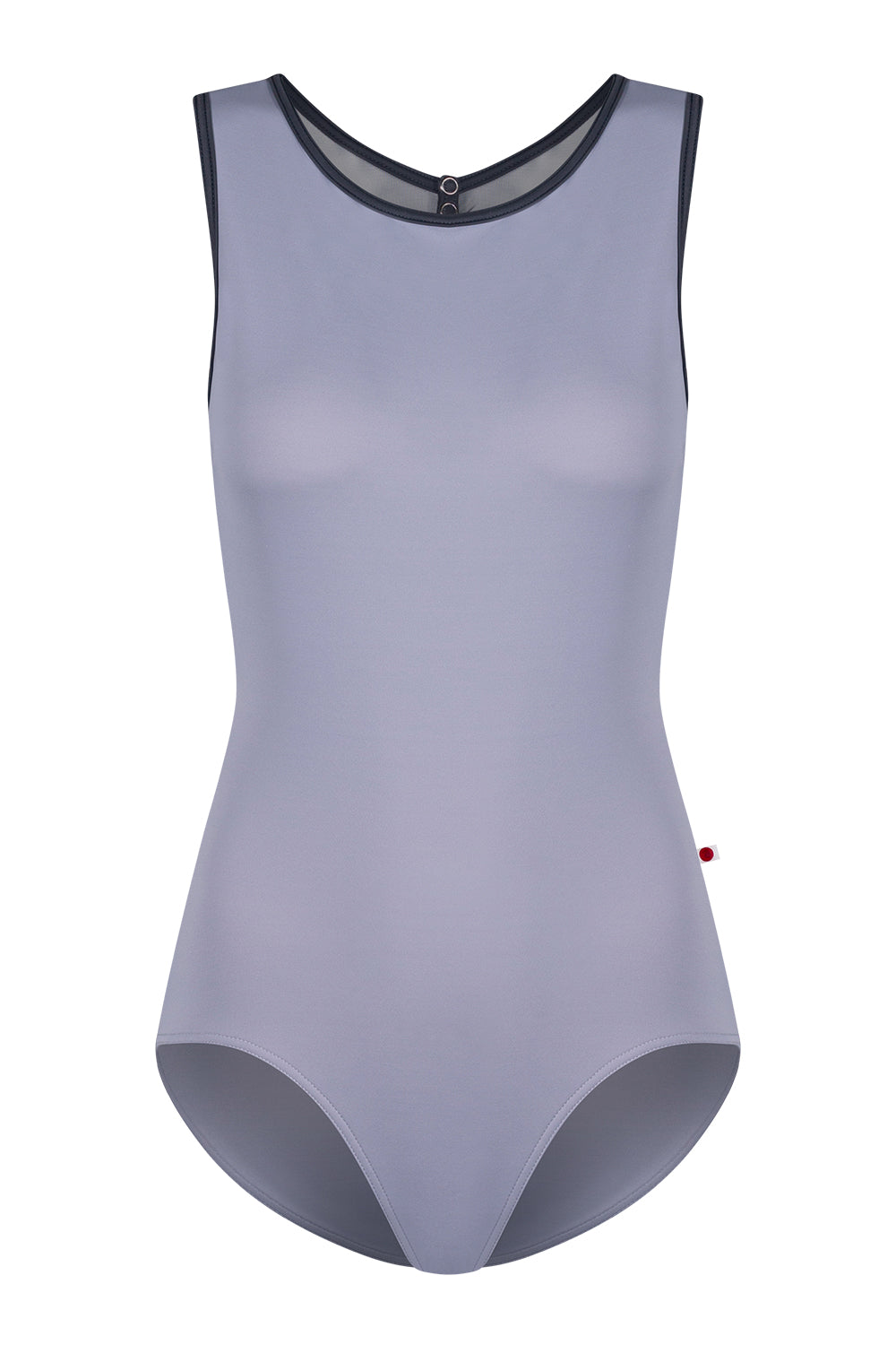 Larissa leotard in T-Slate body color with Mesh Titanium top color and T-Titanium trim color
