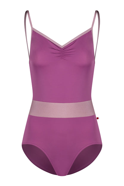 Micah leotard in T-Vineyard body & top color with N-Magic trim & middle band color