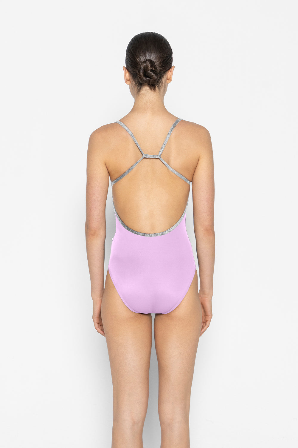 Nadja leotard in T-Ribbon body color with CV-Silver trim color