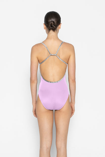 Nadja leotard in T-Ribbon body color with CV-Silver trim color
