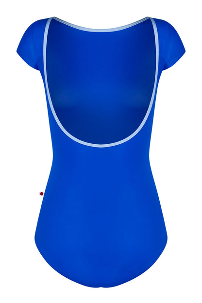 Sofiane leotard in T-Captain body color and Short Sleeves with N-Moontide trim color 