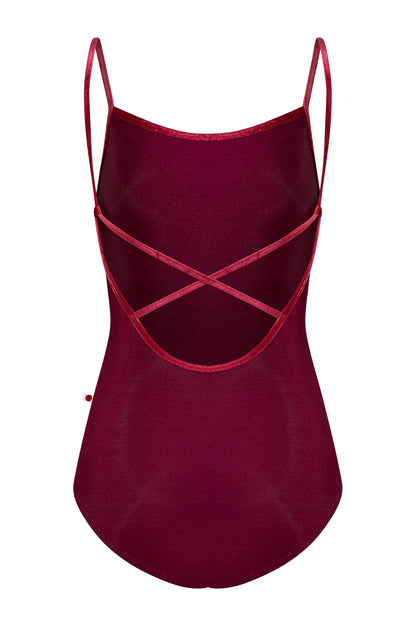 Daniela leotard in N-Burgundy body color with V-Cerise trim color