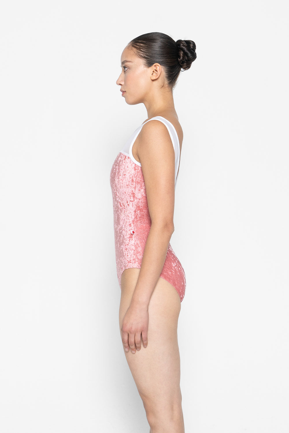 Jane leotard in CV-Romance body color with Mesh White top color and N-White trim color