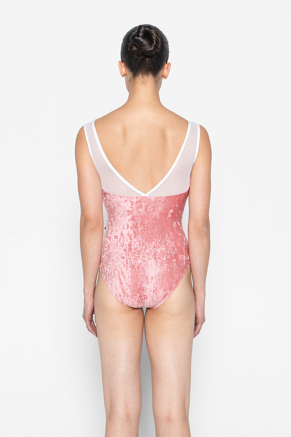 Jane leotard in CV-Romance body color with Mesh White top color and N-White trim color