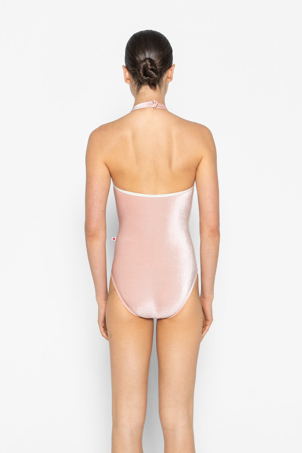 Sarah leotard in V-Blush body color with N-Pearl trim color