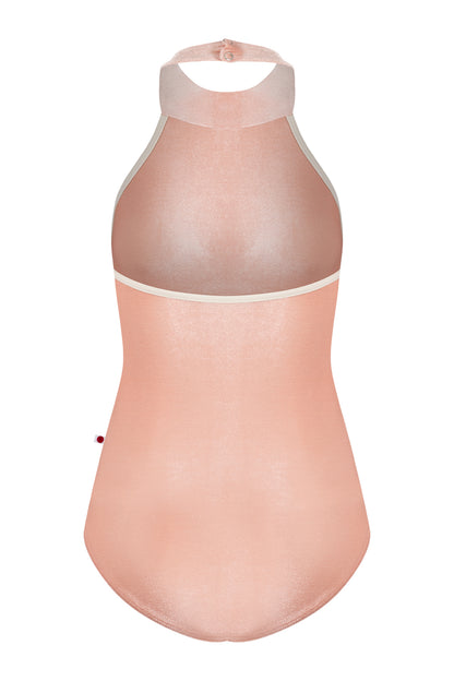 Sarah leotard in V-Blush body color with N-Pearl trim color