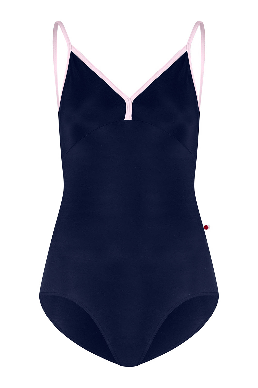 Kids Daria leotard in N-Dark Blue body & top color with N-Rose trim color