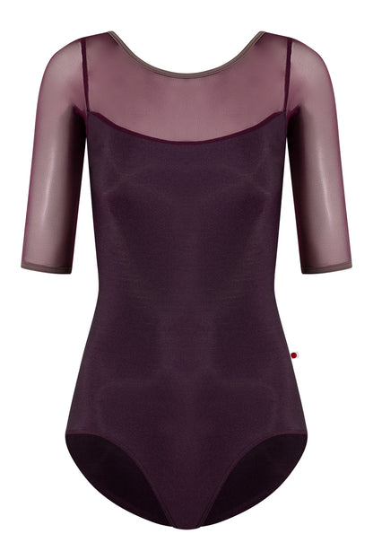 Meagan leotard in N-Opera body color with Mesh Opera top color & half sleeves and T-Phantom trim color