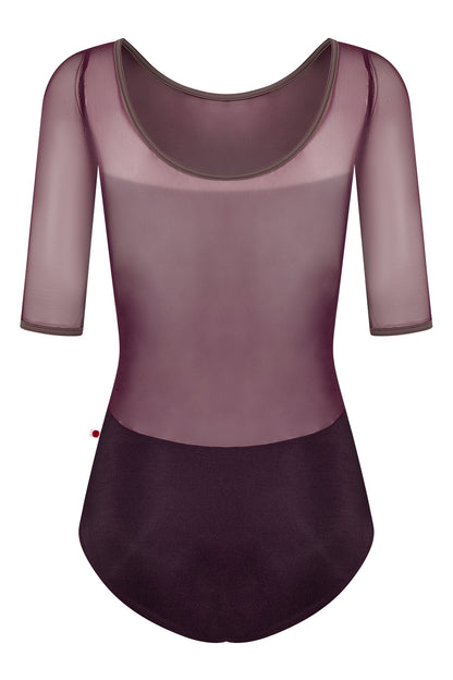 Meagan leotard in N-Opera body color with Mesh Opera top color & half sleeves and T-Phantom trim color