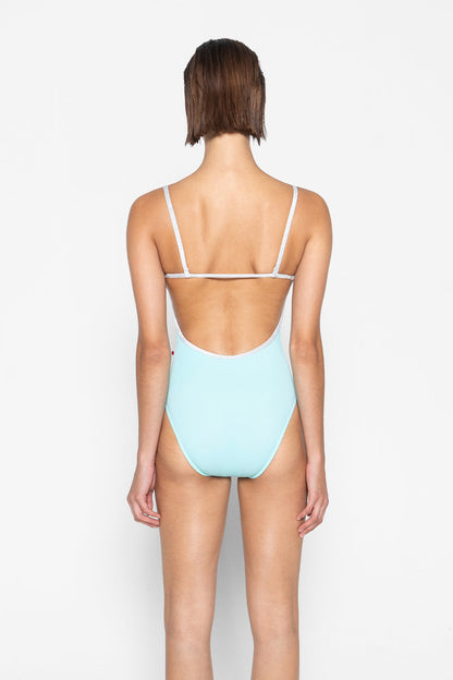 Tamara Pinch leotard in T-Frozen body color with CV-Silver trim color