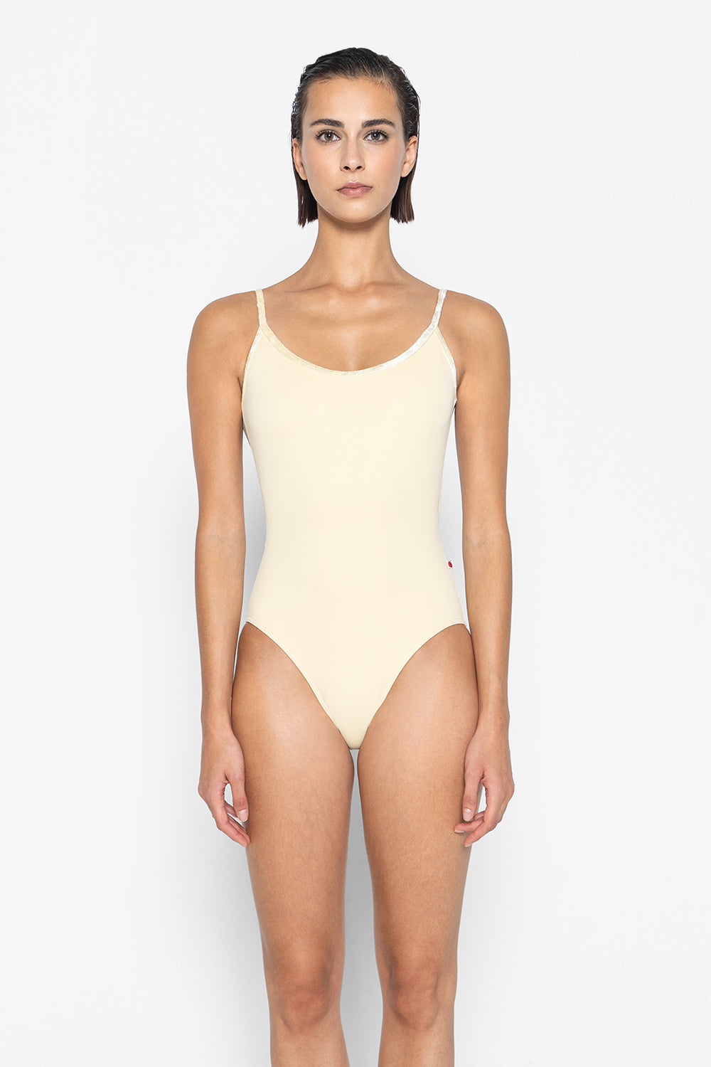 Fiona leotard in T-Vanilla body color with Mesh Vanilla top color and CV-Vanilla trim color