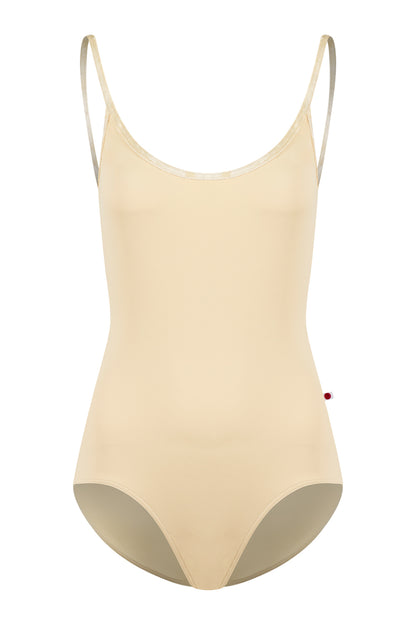 Fiona leotard in T-Vanilla body color with Mesh Vanilla top color and CV-Vanilla trim color
