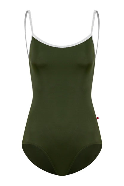 Kiki leotard in T-Jungle body color with CV-Silver trim color