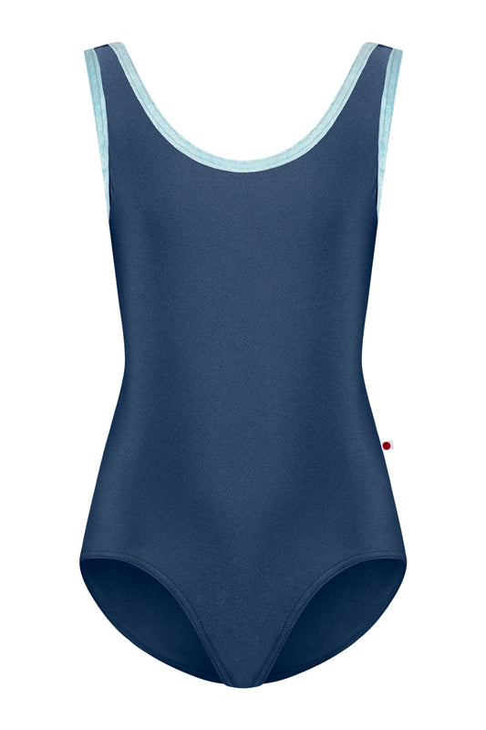 Kids Anna leotard in T-Storm body color with CV-Ice trim color