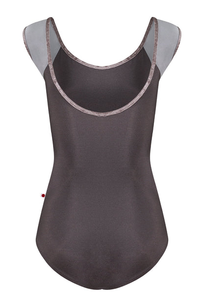 Wendy leotard in N-Shadow body color with N-Sterling sleeve color and CV-Phantom trim color