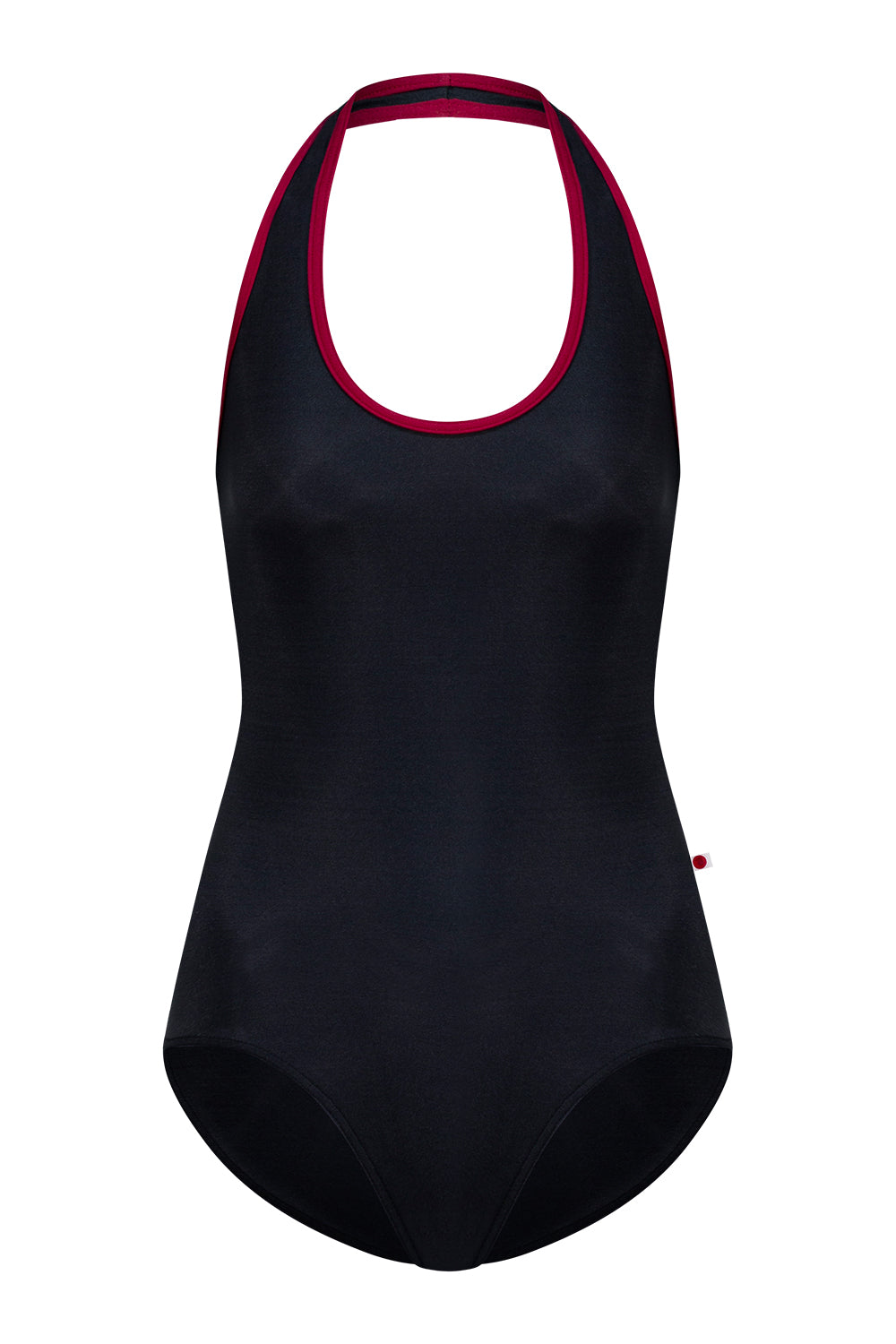 Jaione leotard in N-Black body color with N-Berry trim color
