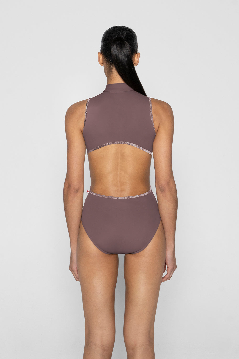 Charlotte leotard in T-Phantom body color with CV-Phantom trim color and T-Phantom zipper color