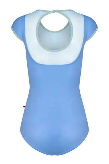 Cynthia leotard in T-Paradise body color with Mesh Glacier top color and T-Whisper trim color