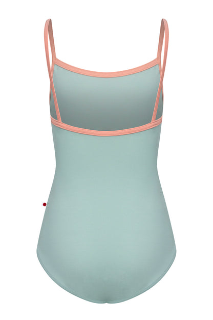 Kids Marisa leotard in T-Whisper body color with T-Nectar trim color
