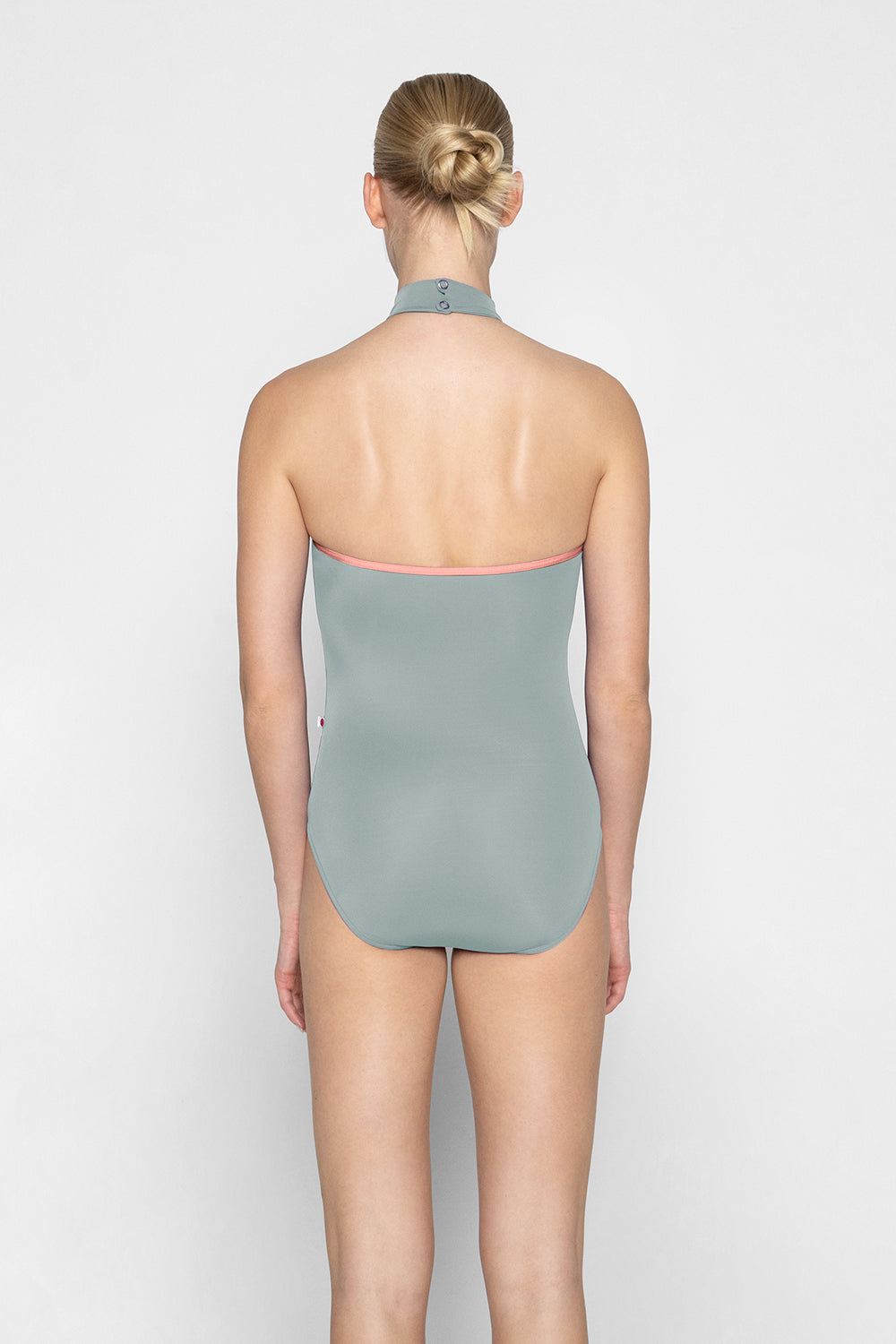 Sarah leotard in T-Whisper body color with T-Nectar trim color