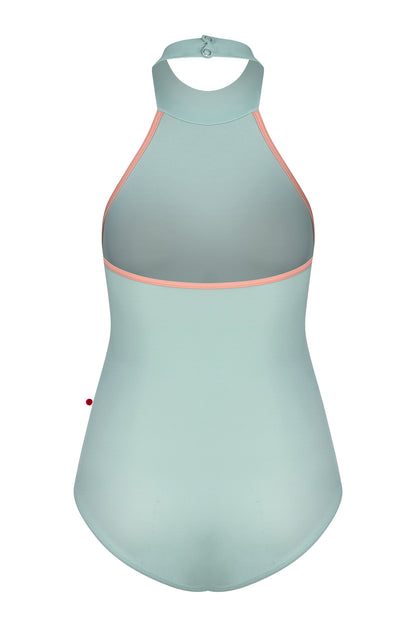 Sarah leotard in T-Whisper body color with T-Nectar trim color