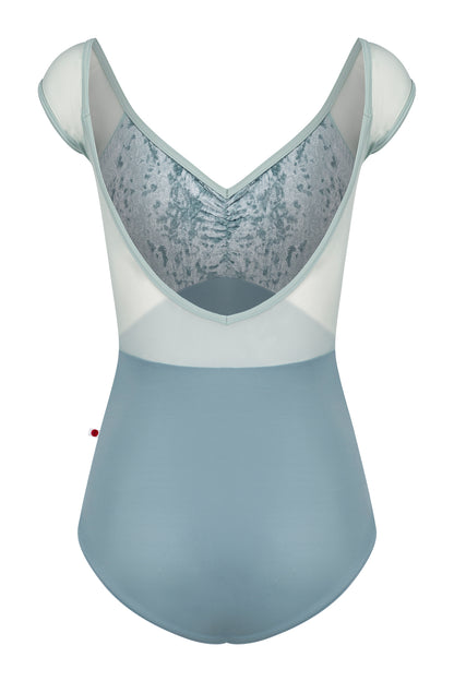 Elli leotard in T-Fog body color with CV-Ice & Mesh Whisper top color and T-Whisper trim color
