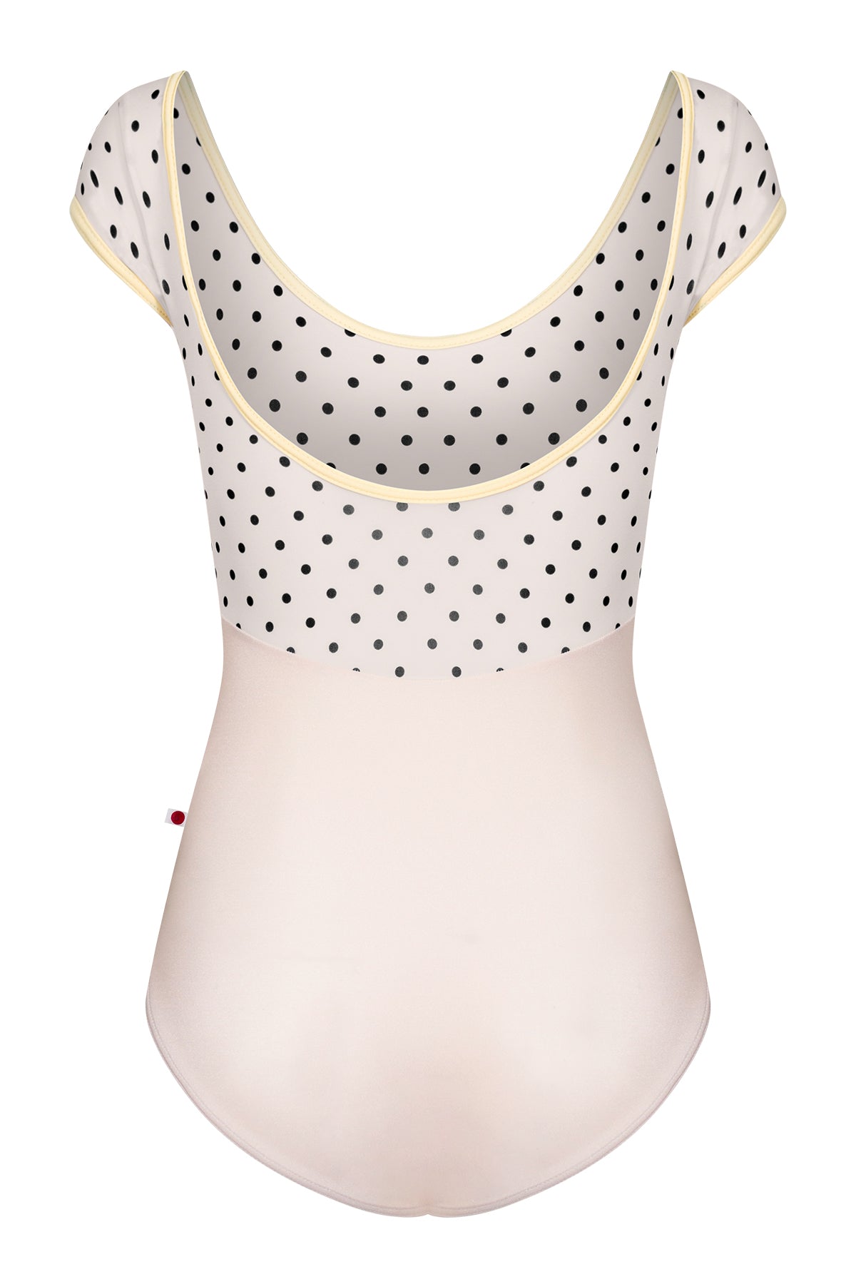 Anna Duo leotard in N-Pearl body color with T-Lunares Cream top & cap sleeves and T-Vanilla trim color