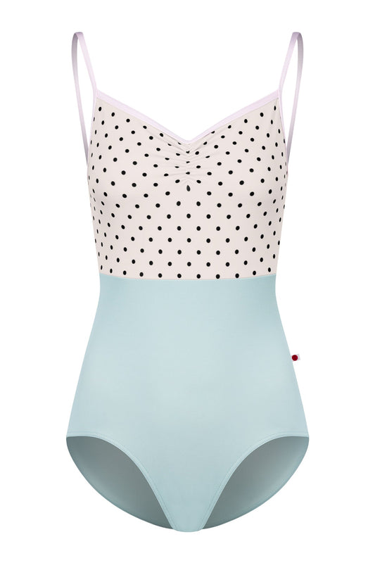 Daniela Duo Pinch leotard in T-Whisper body color with T-Lunares Cream top and N-Rose trim color