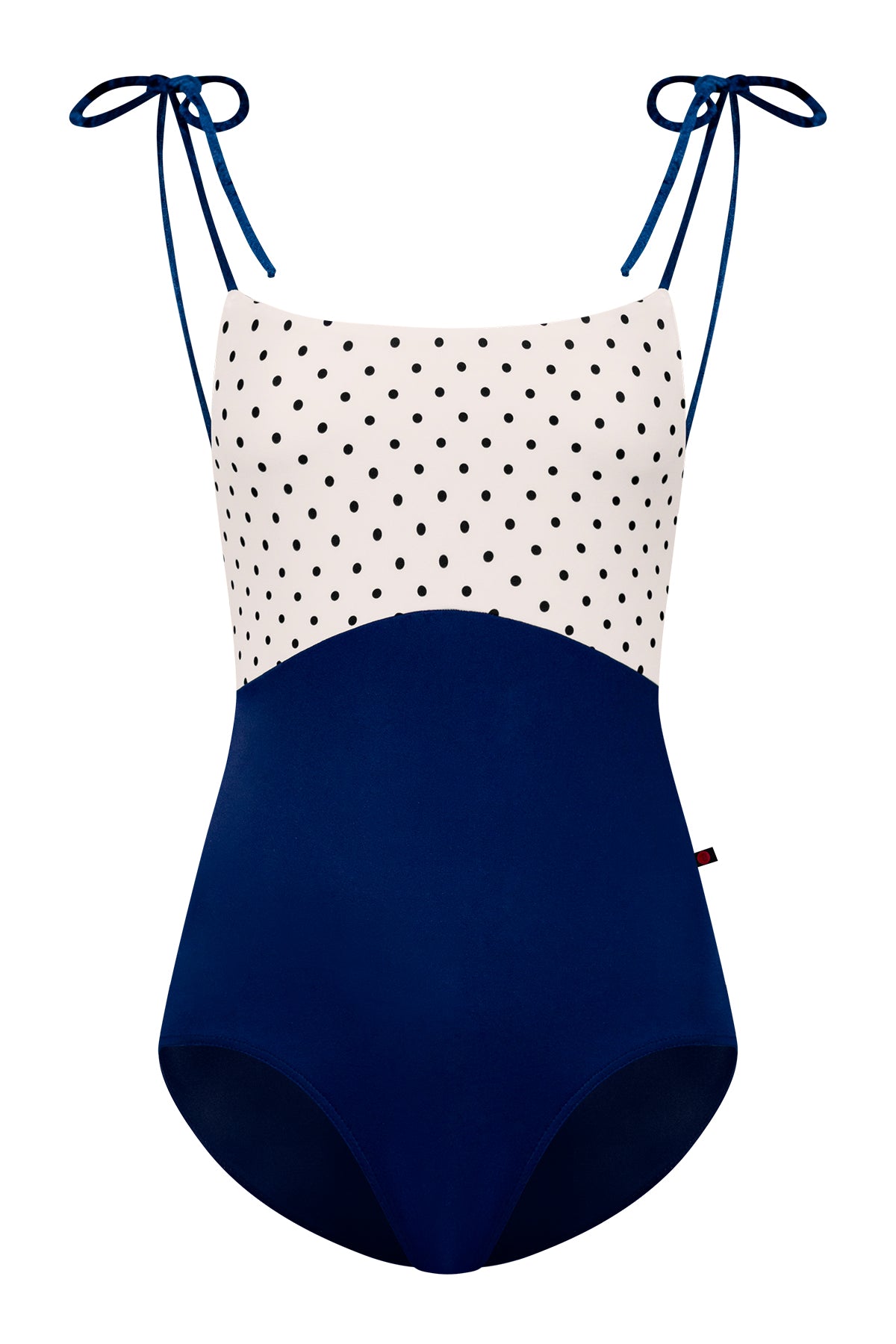 Ines Black Label leotard in T-Cosmo body color with T-Lunares Cream top color and CV-Dark Blue trim color