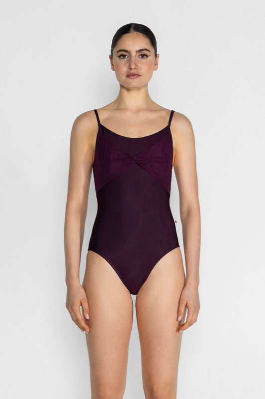 Kathy leotard in N-Opera body & trim color with Mesh Opera overlay