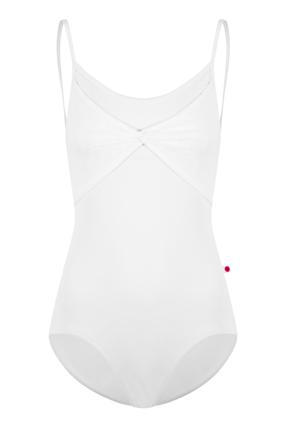 Kathy leotard in T-White body & trim color and Mesh White overlay