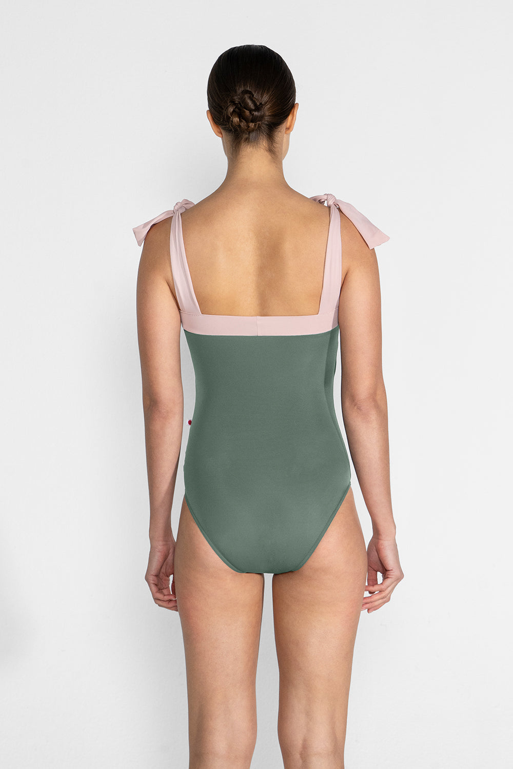 Mimi leotard in T-Sage body color with T-Petal top color