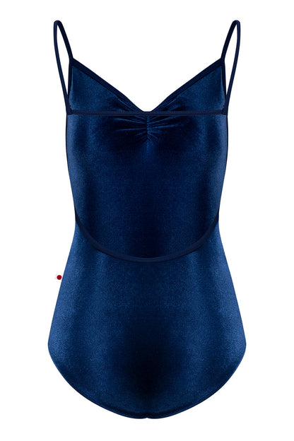 Tamara leotard in V-Pisces body color with T-Cosmo trim color and pinched front